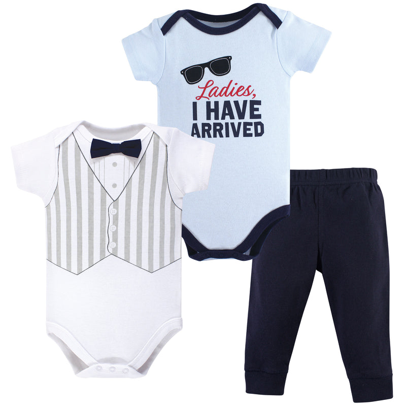 Hudson Baby Cotton Bodysuit and Pant Set, Ladies I Have Arrived