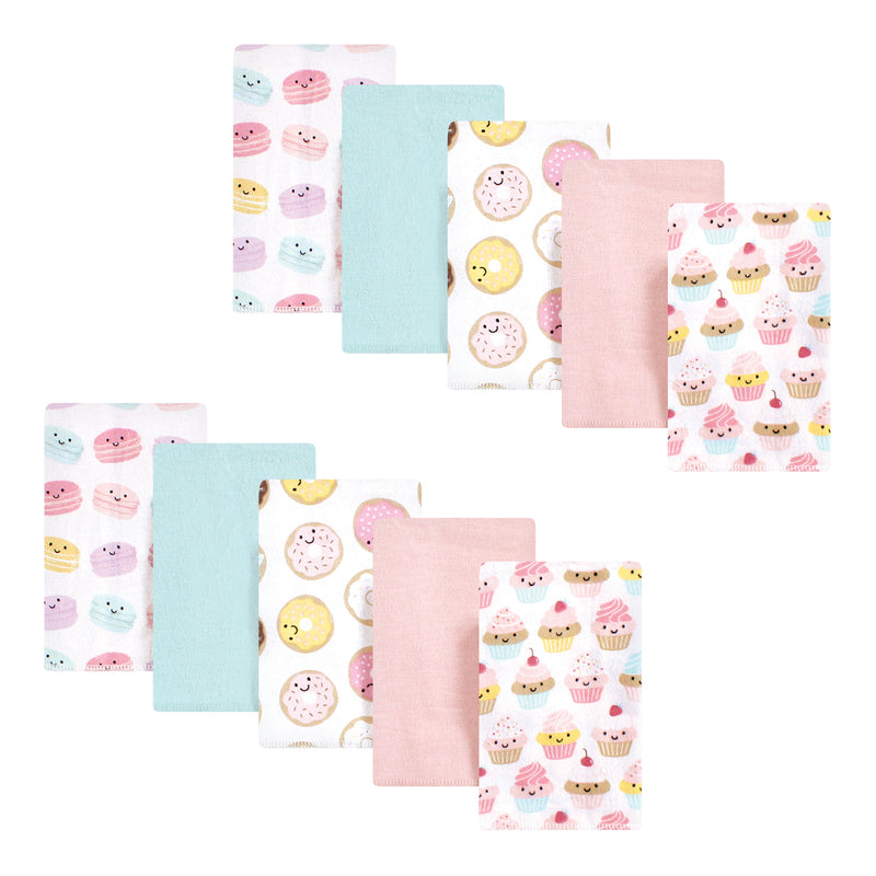 Hudson Baby Cotton Flannel Burp Cloths, Sweetest Cupcake
