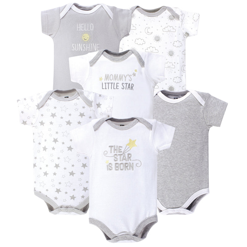 Hudson Baby Cotton Bodysuits, Star And Moon
