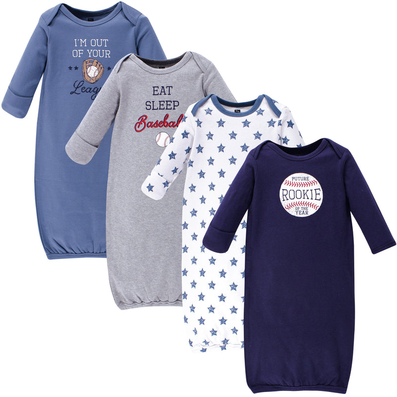 Hudson Baby Cotton Gowns, Baseball