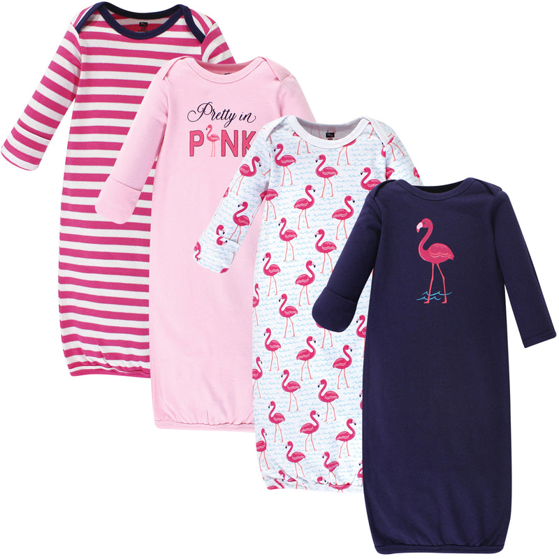 Hudson Baby Cotton Gowns, Bright Flamingo