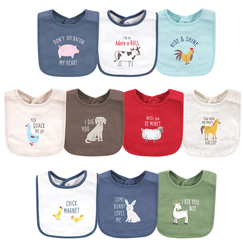 Hudson Baby Cotton Bibs, Bacon My Heart