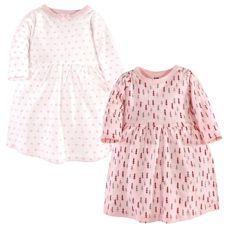 Hudson Baby Cotton Dresses, Winter Forest Long-Sleeve