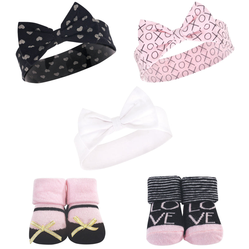 Hudson Baby Headband and Socks Set, Love