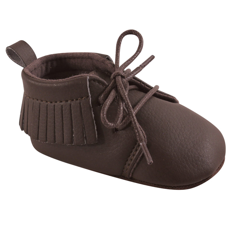 Hudson Baby Moccasin Shoes, Brown Lace