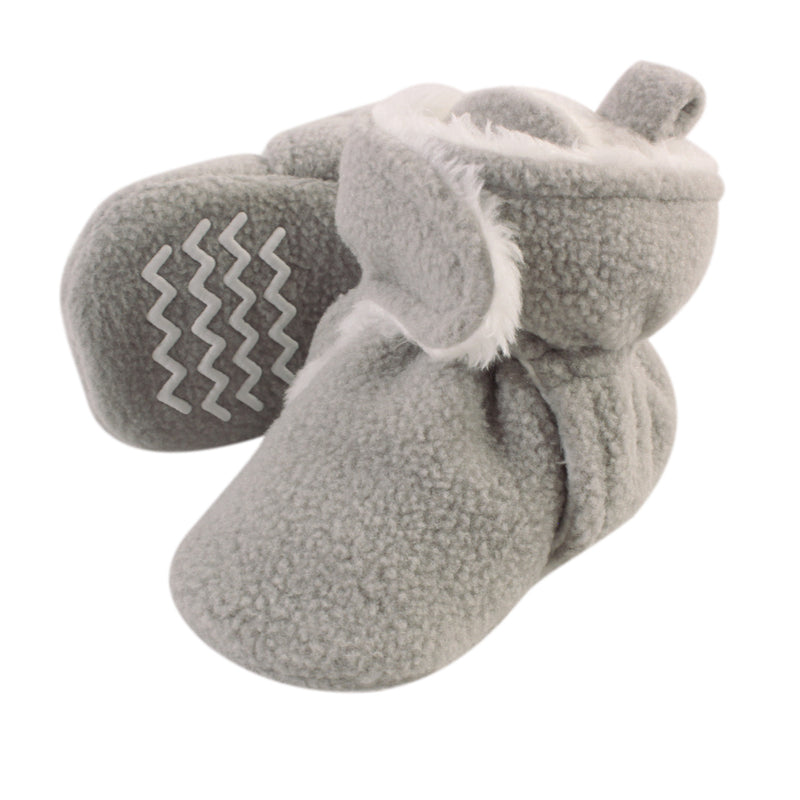 Hudson Baby Cozy Fleece and Sherpa Booties, Neutral Gray
