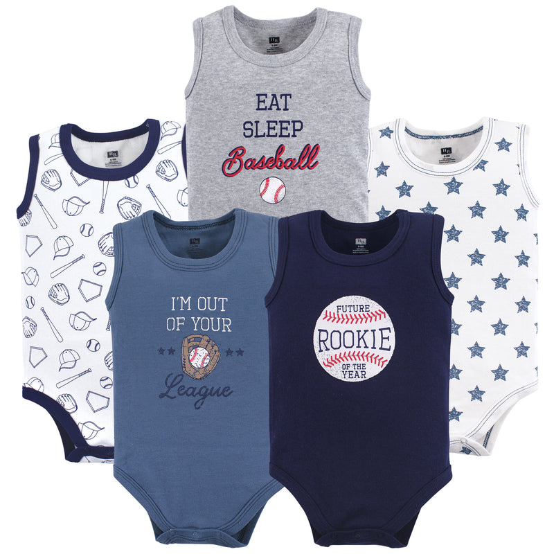 Hudson Baby Cotton Sleeveless Bodysuits, Baseball