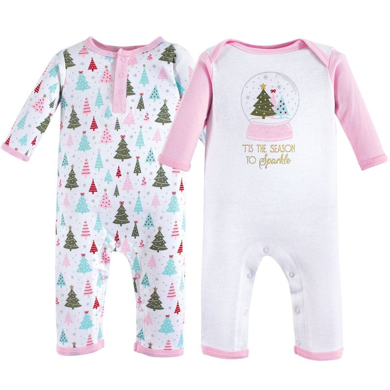 Hudson Baby Cotton Coveralls, Sparkle Trees
