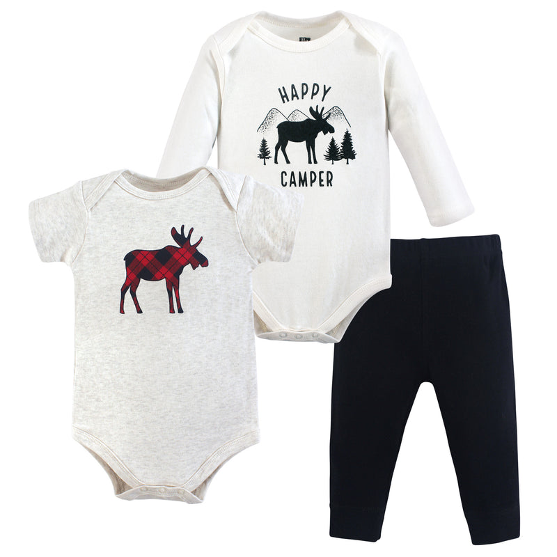 Hudson Baby Cotton Bodysuit and Pant Set, Moose