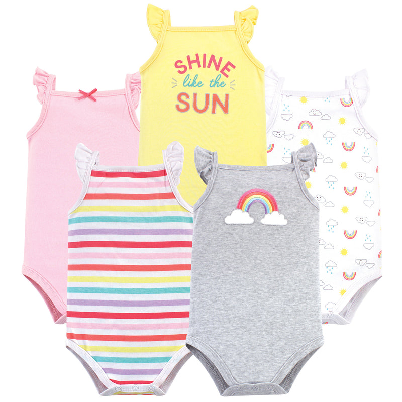 Hudson Baby Cotton Sleeveless Bodysuits, Rainbows