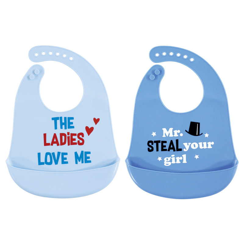 Hudson Baby Silicone Bibs, Mr Steal Your Girl