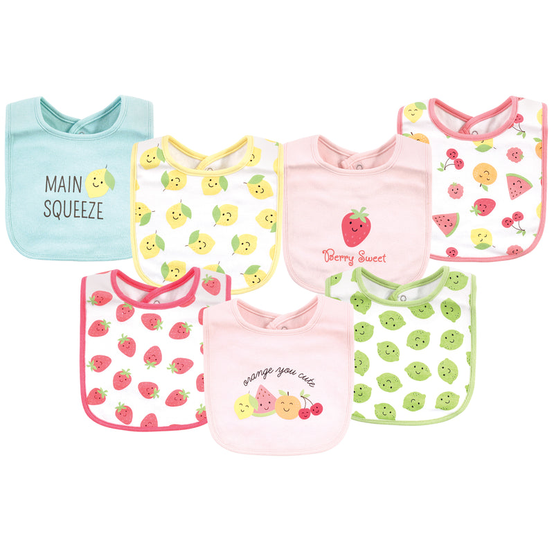 Hudson Baby Cotton Bibs, Cute Fruit