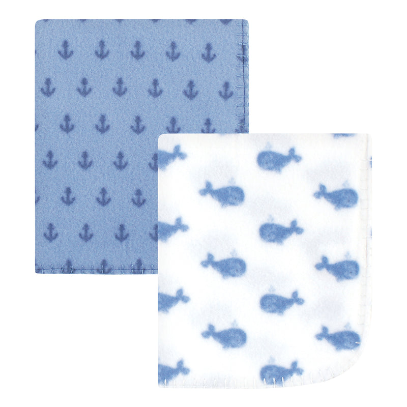 Hudson Baby Fleece Blankets, Blue Whales