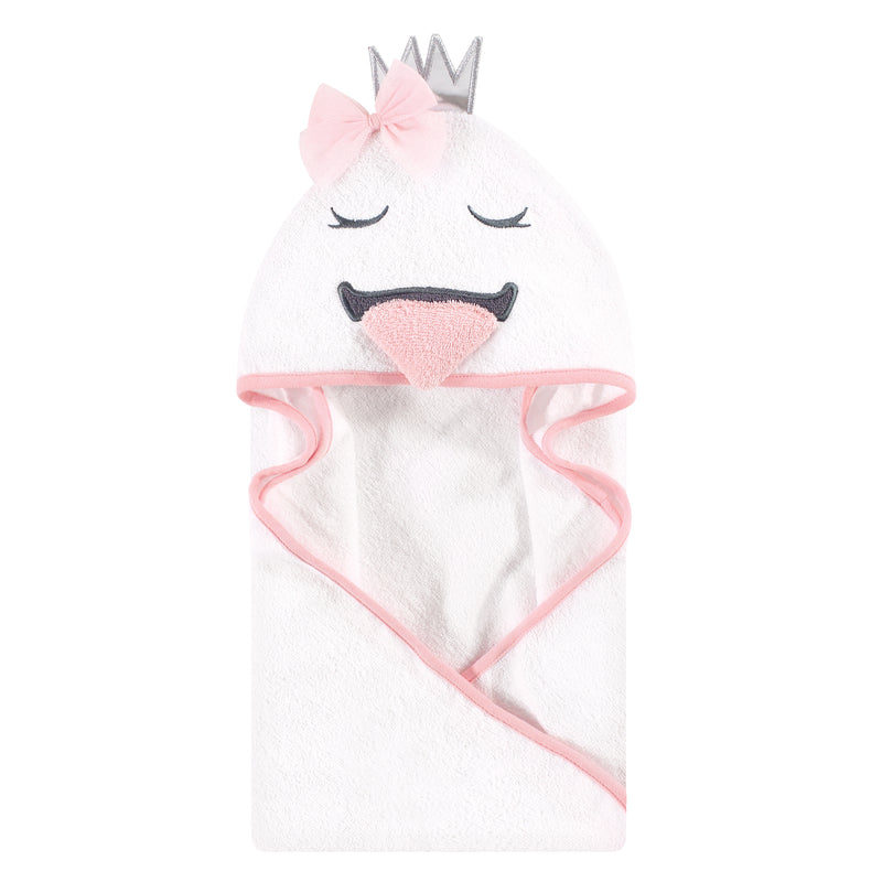 Hudson Baby Cotton Animal Face Hooded Towel, Swan