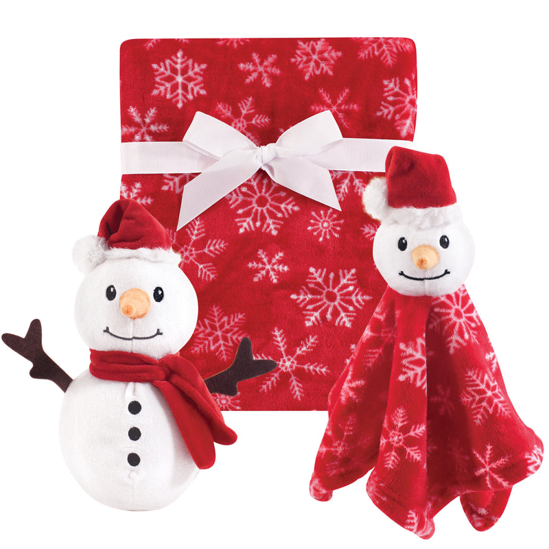 Hudson Baby Plush Blanket, Security Blanket and Toy Set, Snowman