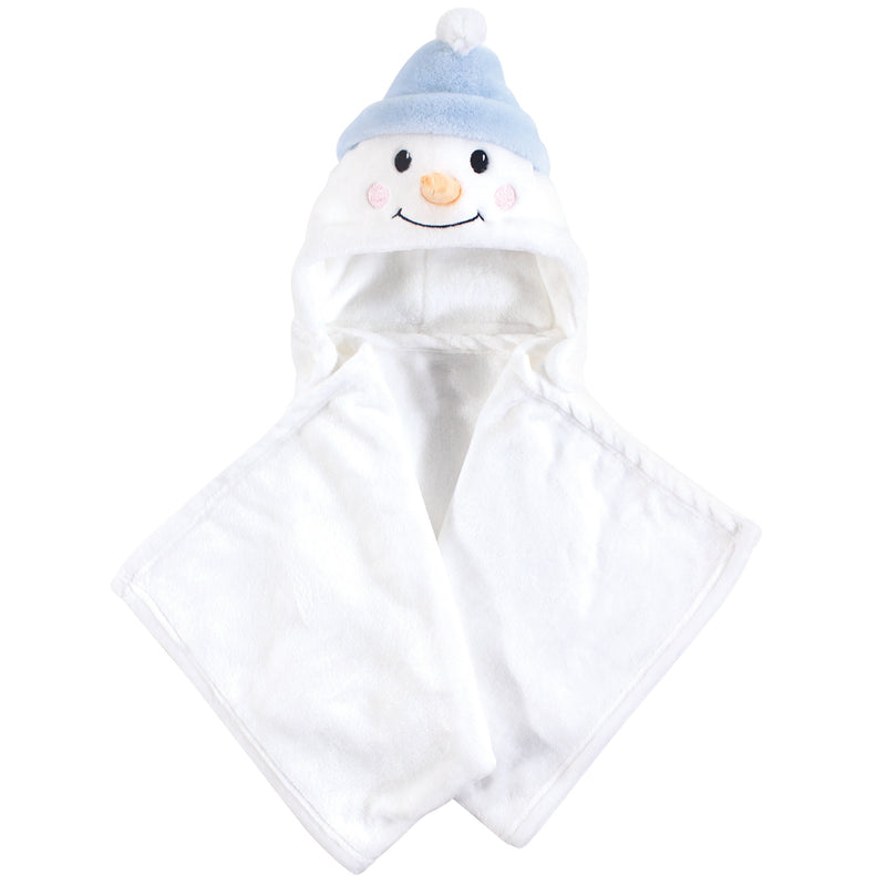 Hudson Baby Hooded Animal Face Plush Blanket, Snowman