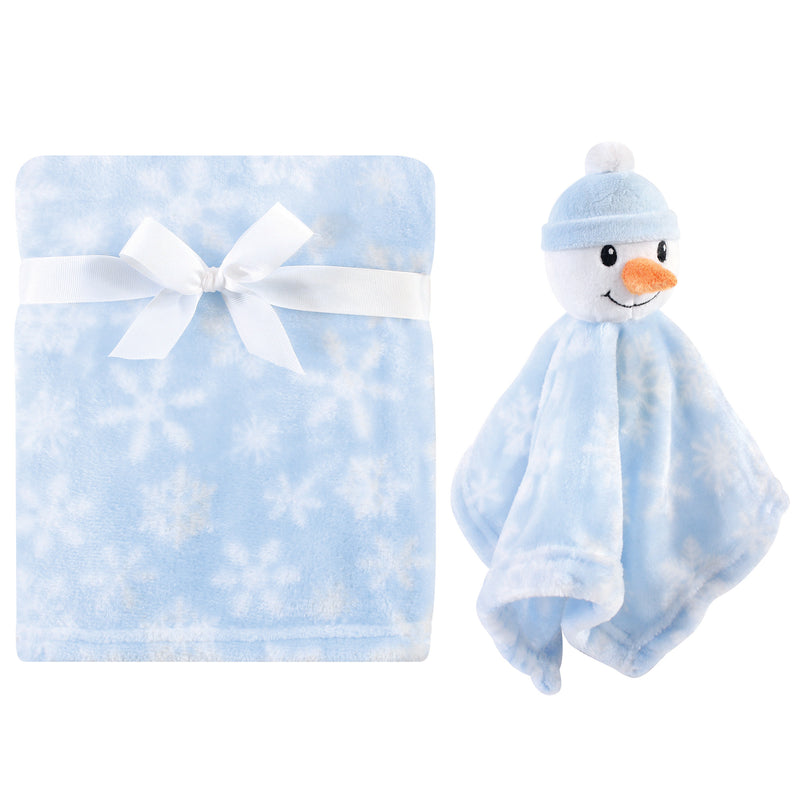 Hudson Baby Plush Blanket with Security Blanket, Snowman