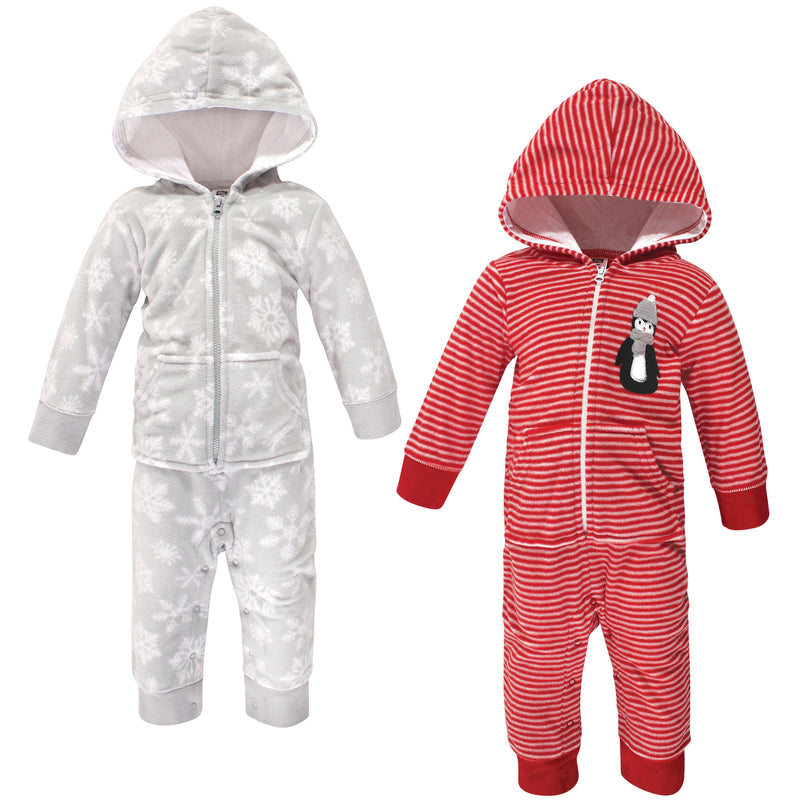 Hudson Baby Fleece Jumpsuits, Coveralls, and Playsuits, Red Penguin Baby