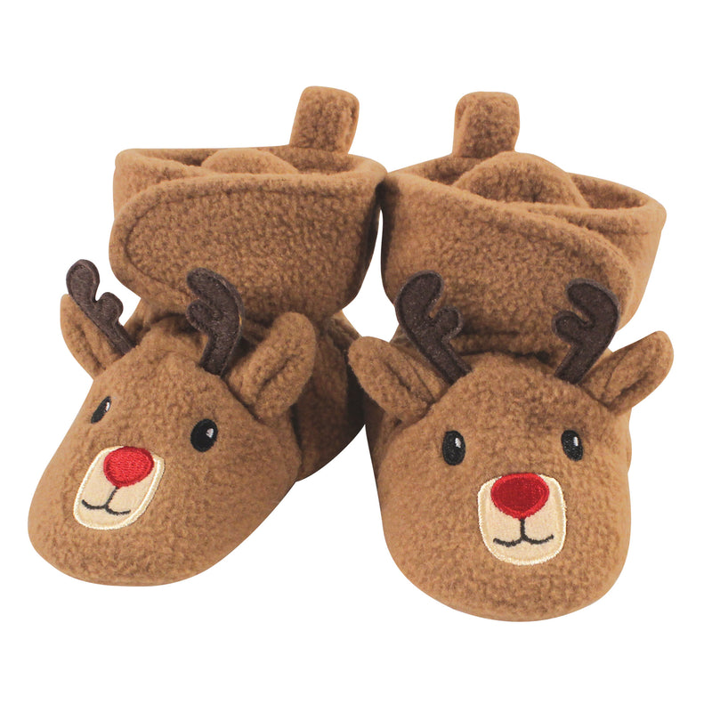 Hudson Baby Cozy Fleece Booties, Reindeer