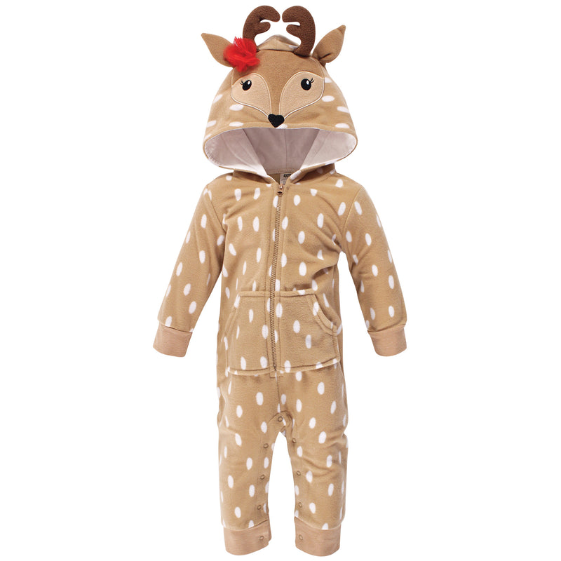 Hudson Baby Fleece Jumpsuits, Coveralls, and Playsuits, Girl Reindeer Baby