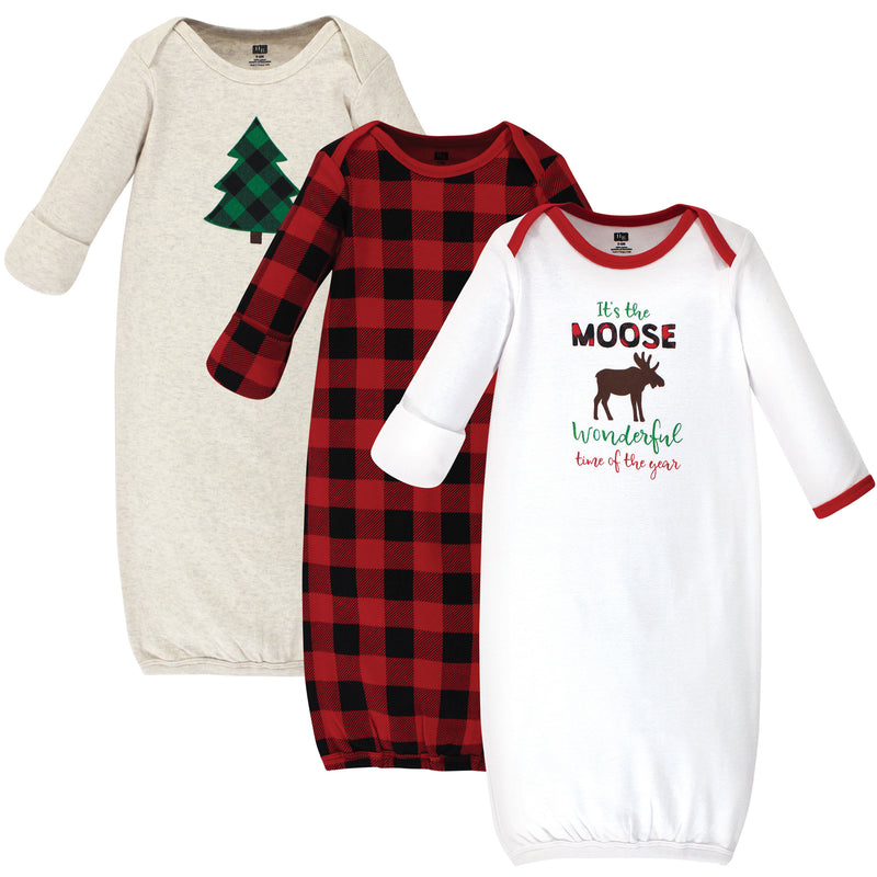 Hudson Baby Cotton Gowns, Moose Wonderful Time