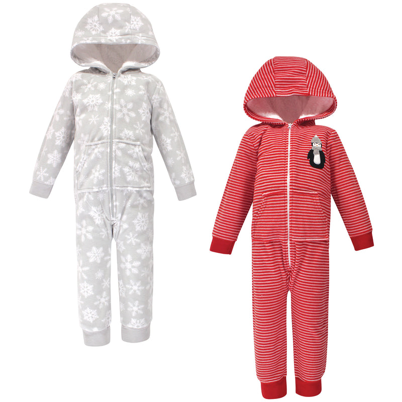 Hudson Baby Fleece Jumpsuits, Coveralls, and Playsuits, Red Penguin Toddler