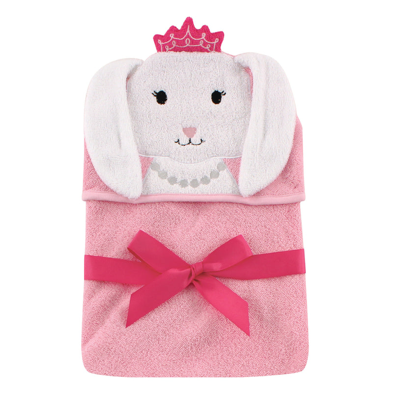 Hudson Baby Cotton Animal Face Hooded Towel, Princess Bunny