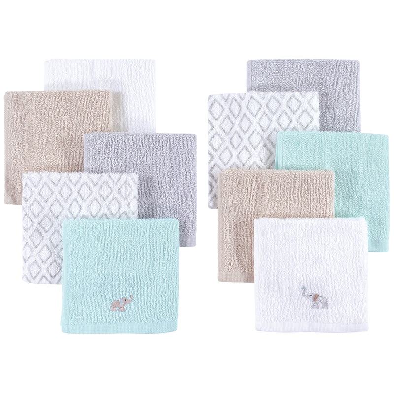 Hudson Baby Super Soft Cotton Washcloths, Elephants