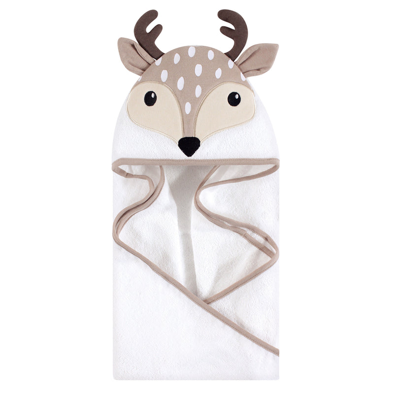 Hudson Baby Cotton Animal Face Hooded Towel, Little Fawn