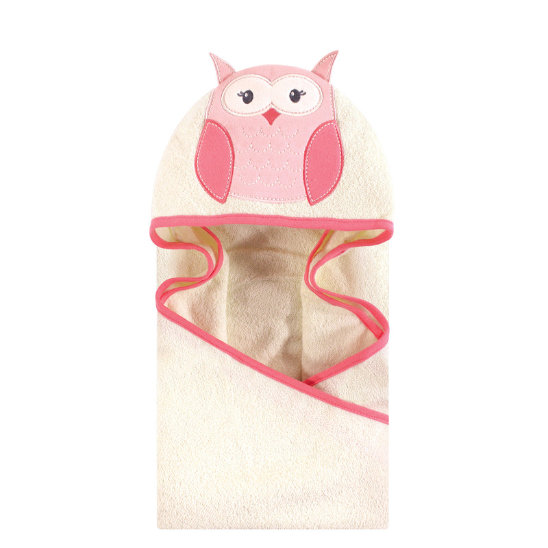 Hudson Baby Cotton Animal Face Hooded Towel, Modern Owl