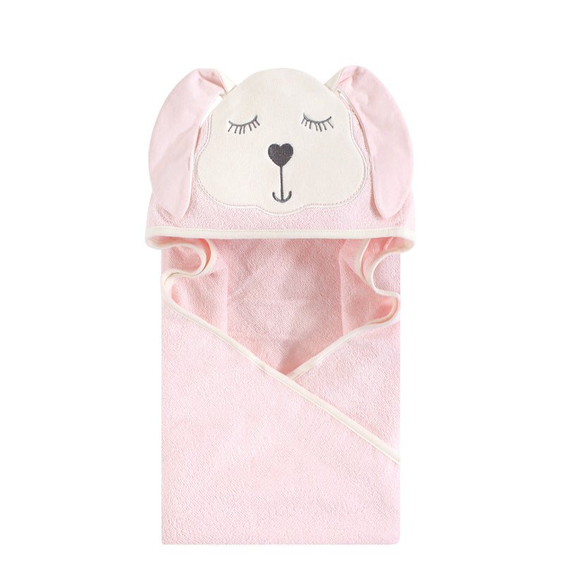 Hudson Baby Cotton Animal Face Hooded Towel, Modern Bunny