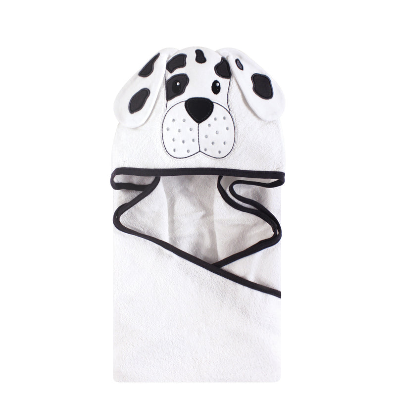 Hudson Baby Cotton Animal Face Hooded Towel, Dalmatian