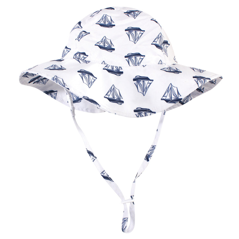 Hudson Baby Sun Protection Hat, Blue Sailboat