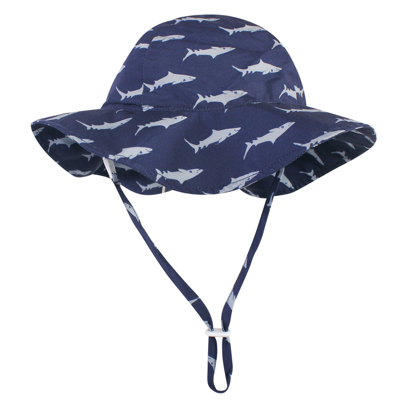 Hudson Baby Sun Protection Hat, Blue Shark