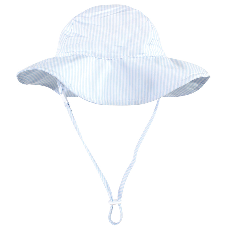Hudson Baby Sun Protection Hat, Blue White Stripe