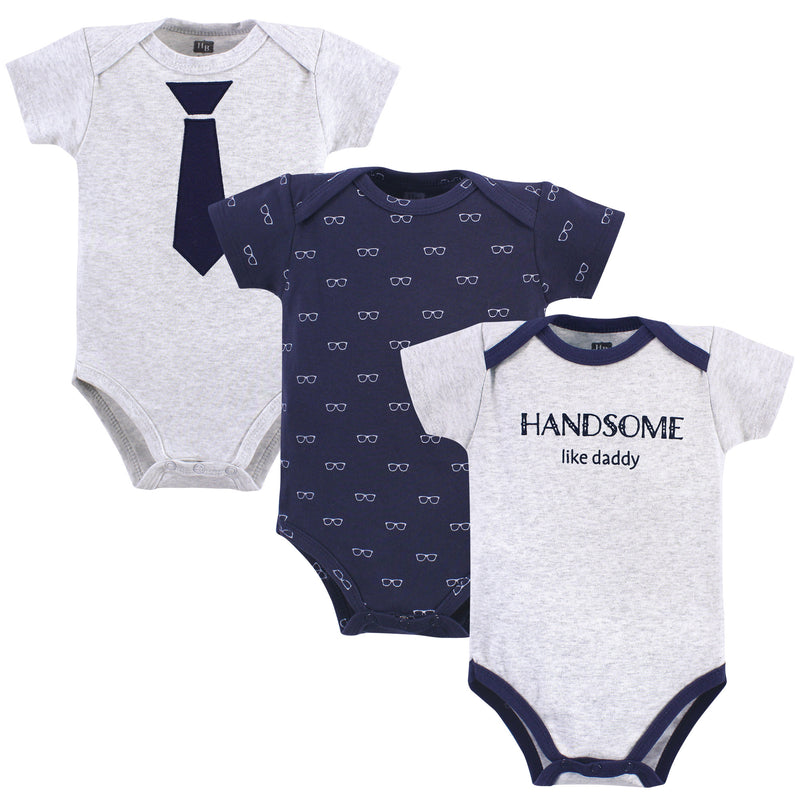 Hudson Baby Cotton Bodysuits, Handsome Like Daddy