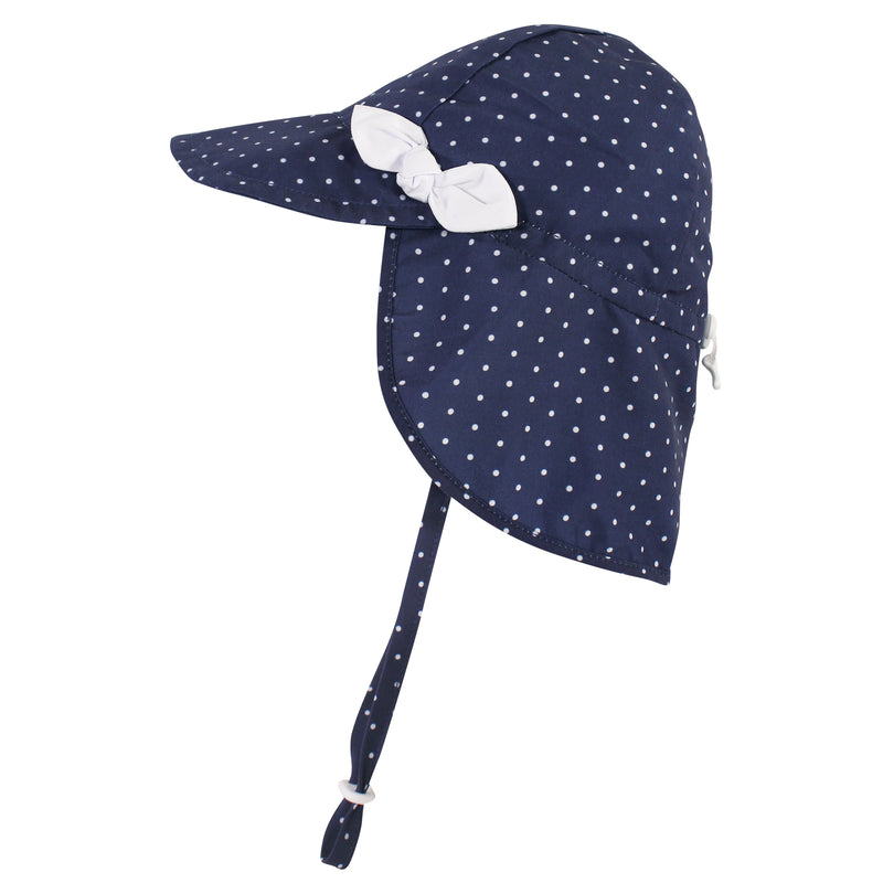 Hudson Baby Sun Protection Hat, Navy Dot