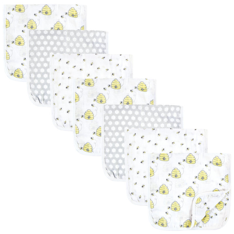 Hudson Baby Muslin Burp Cloth 7pk, Bees