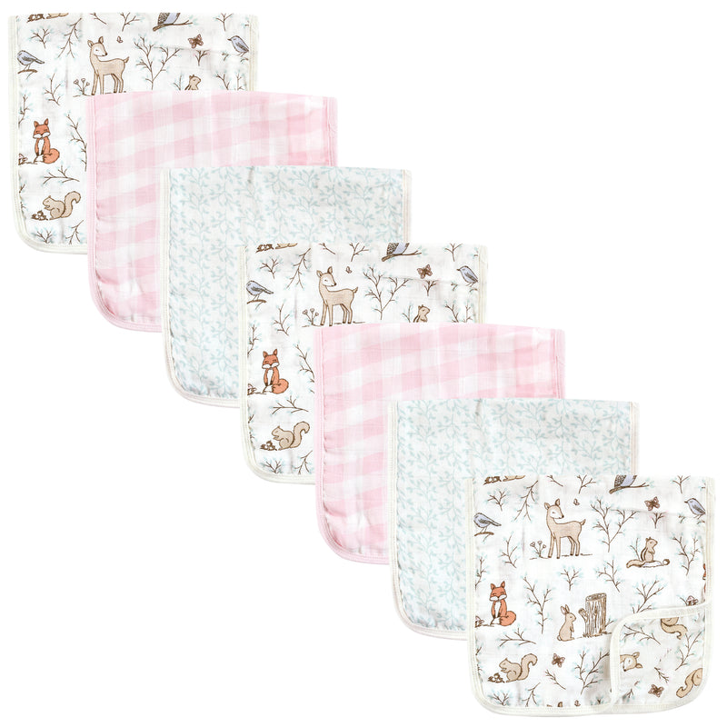 Hudson Baby Muslin Burp Cloth 7pk, Enchanted Forest