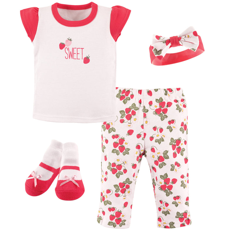 Hudson Baby Layette Boxed Giftset, Strawberries