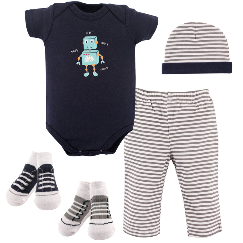 Hudson Baby Layette Boxed Giftset, Robot