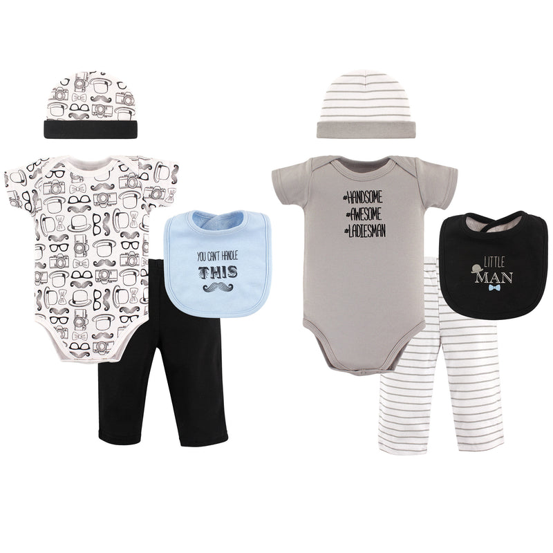 Hudson Baby Layette Boxed Giftset, Mustache