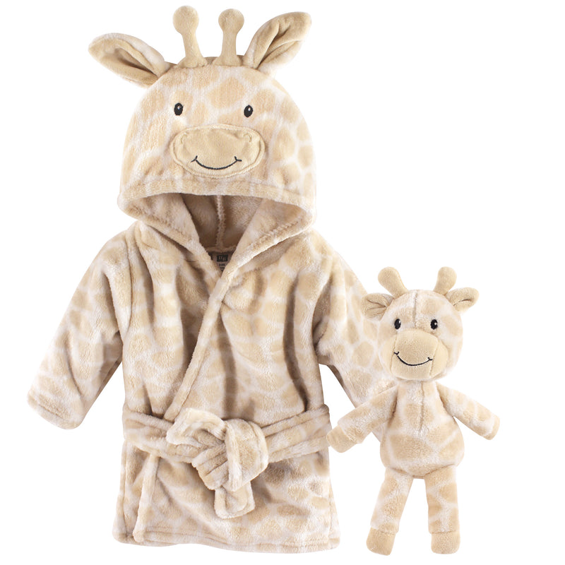 Hudson Baby Plush Bathrobe and Toy Set, Giraffe