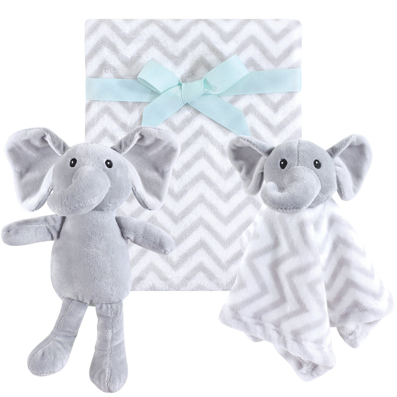 Hudson Baby Plush Blanket, Security Blanket and Toy Set, Gray Elephant