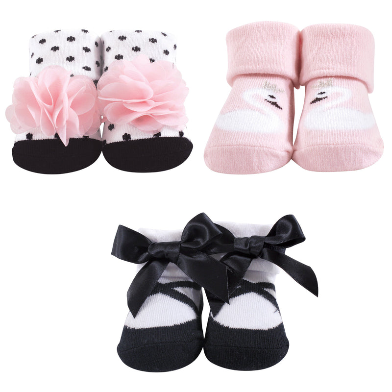 Hudson Baby Socks Boxed Giftset, Swan