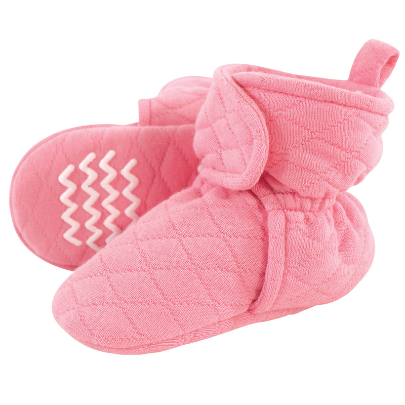 Hudson Baby Quilted Booties, Begonia