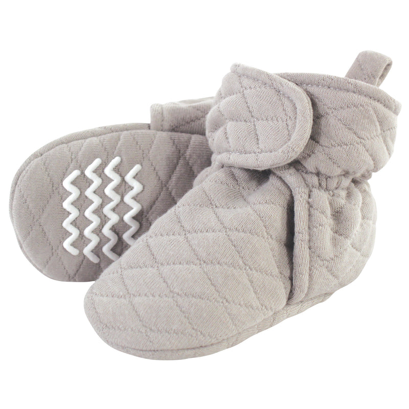 Hudson Baby Quilted Booties, Gray