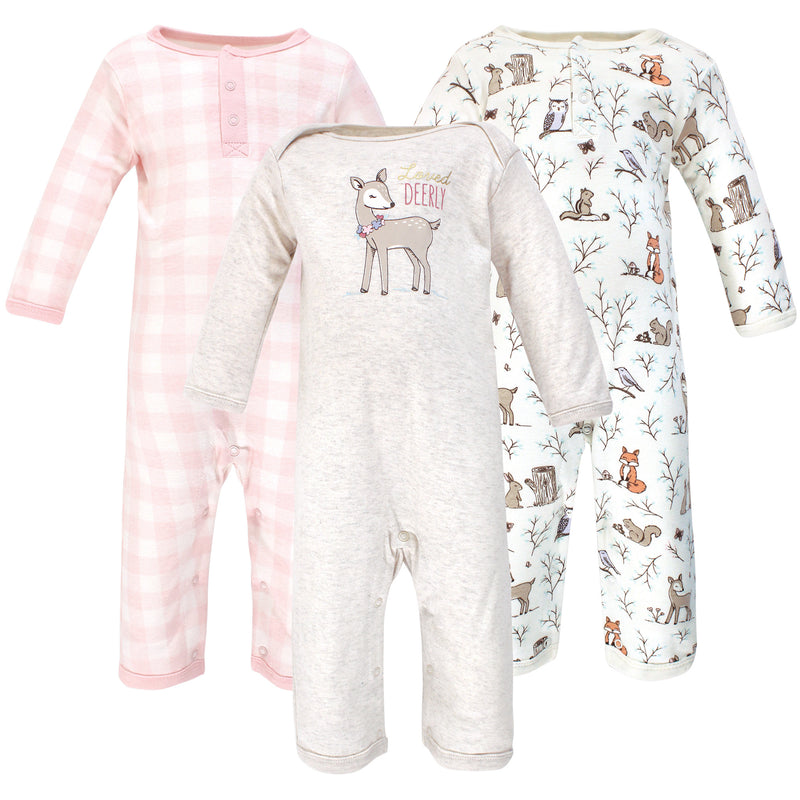 Hudson Baby Cotton Coveralls, Enchanted Forest