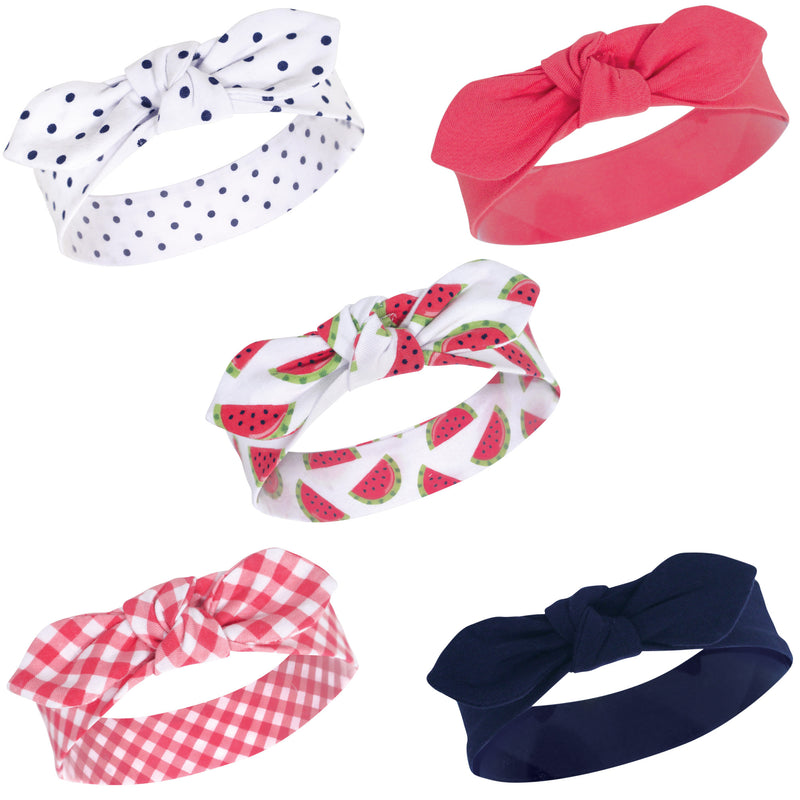 Hudson Baby Cotton and Synthetic Headbands, Watermelon