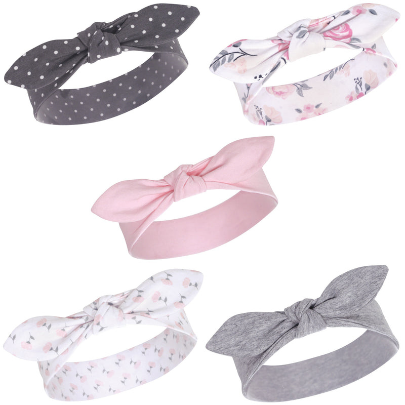 Hudson Baby Cotton and Synthetic Headbands, Pink Floral